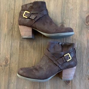 Chocolate Suede Distressed Boots